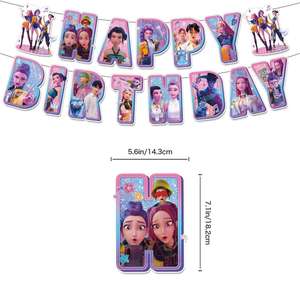 Nouvelle carte d'anniversaire Kpop Demon Hunter à déplier, en forme de ballon, 3D, en papier plié à la main, style ange croisé, carte de vœux cadeau - Product Image 2