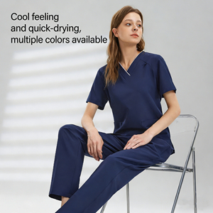 Tenue d'infirmière haut de gamme à manches courtes pour le lavage des mains, combinaison pour <span class=keywords><strong>clinique</strong></span> vétérinaire, blouse d'opération pour <span class=keywords><strong>clinique</strong></span> dentaire, uniforme de salon - Product Image 5