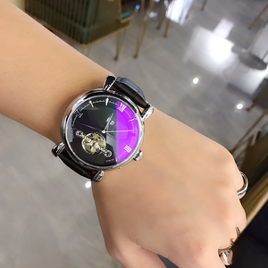 นาฬิกากลไกแฟชั่นหรูแซฟไฟร์มูนเฟสที่มีคุณภาพสูงสายสแตนเลสเรืองแสง - Product Image 6