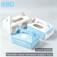 Boîtes d'emballage en papier triangulaires personnalisées avec logo, boîtes à gâteaux blanches de Noël en vrac, boîte à tranches de gâteau glacé avec couvercle transparent