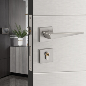 Prix d'usine – Ensemble de serrures de <span class=keywords><strong>porte</strong></span> de chambre minimalistes en alliage de zinc, poignée de <span class=keywords><strong>porte</strong></span> magnétique silencieuse pour appartement, cuisine, salle de bain – Décoration - Product Image 3