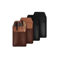 Étui à stylos en PU personnalisé HaoRan avec logo, sacs d'emballage pour stylos, organiseur de stylos, pochette pour crayons, étuis à crayons, pochette pour stylos faite à la main