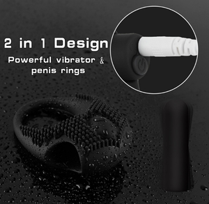 Tijdvertraging Vibrerende Cockring Met Massageborstel Siliconen Seksspeeltjes Stil Usb Geladen Penis Ringen Vibrator 10 Snelheden - Product Image 6
