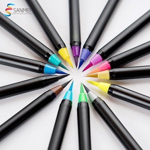 Lot de 24 stylos pinceaux populaires à <span class=keywords><strong>pointe</strong></span> en <span class=keywords><strong>feutre</strong></span> souple en <span class=keywords><strong>nylon</strong></span>, à base d'eau, faciles à estomper, pour peinture aquarelle et fournitures d'art - Product Image 2