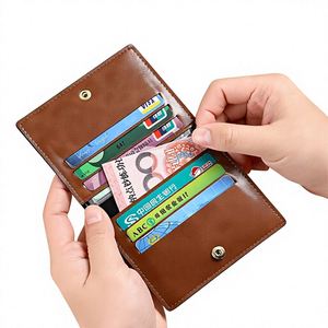 Wholesale Custom <b>RFID</b> <b>Blocking</b> Gents Crazy Horse Short <b>Wallet</b> Custom Minimalist Slim Bifold Men's Genuine Leather <b>Wallet</b> - Product Image 4