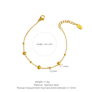 Bracciali Personalizzati Antiossidanti Impermeabili di Lusso in Acciaio Inossidabile all'Ingrosso per Donne Bracciale Placcato Oro 14k 18k per Donne - Product Image 6