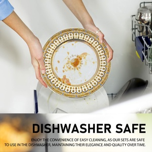 Bộ đồ ăn sứ xương cao cấp kiểu Anh, viền vàng, thiết kế tân cổ điển châu Âu, sang trọng - Product Image 5