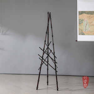 Bamboo <b>Clothes</b> <b>Rack</b> Lacquered Triangular Standing Coat And Cap Hanger For Living Room Home Furnishings - Product Image 1