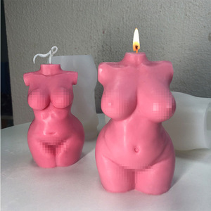 B-1121 BRICOLAGE corps humain bougie nu grand coffre et les muscles abdominaux sexy femmes parfumé graisse parfumée gypse silicone Bougie Moule - Product Image 2