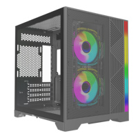Boîtier de PC ITX, refroidissement ATX, tour moyenne, bureau, avec bande RGB, acrylique, refroidissement du PC, tours d'ordinateur, boîtiers de PC de jeu