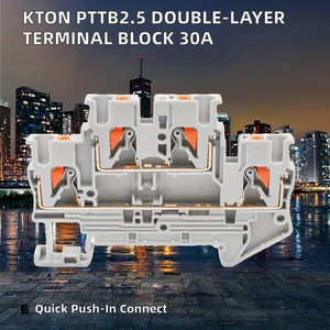 พิมพ์รหัสสินค้า PTTB2.5 บล็อกเทอร์มินัลแบบสองชั้น แบบอินไลน์ เชื่อมต่อขึ้น-ลง PTTB2.5-PV เชื่อมต่อแบบ Push-In 4 รู 30A 500V - Product Image 2