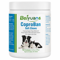 Gélules Dissuasives Contre la Coprophagie pour Chiens et Chats avec Probiotiques, Acide Glutamique, Camomille, Saveur Bœuf Rôti - Écologiques
