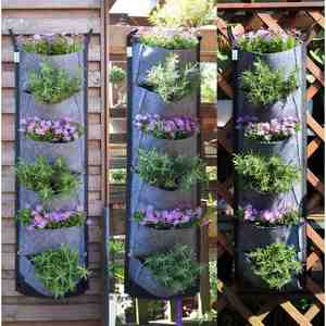 Sac de plantation mural en feutre à 7 poches, poche de culture verticale non tissée pour balcon - Product Image 5