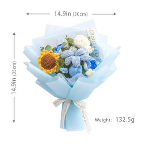 NOUVEAU DESIGN Crochet Rose Tournesol Tulipe Bouquet de fleurs pour fille Maman Professeur Cadeau - Product Image 4