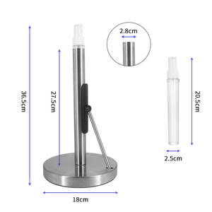 स्टेनलेस स्टील पेपर तौलिया स्प्रे बोतल के साथ आधुनिक मुक्त स्थायी कागज तौलिया धारक घरेलू रसोई के लिए भारित - Product Image 4