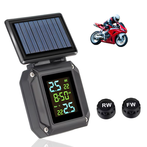 Solor USB Charge Reifendruck überwachungs system Reifen temperatur <span class=keywords><strong>alarm</strong></span> 2 Externe Sensoren Drahtloses Motorrad TPMS LCD-Display - Product Image 1