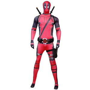 Costume de Cosplay Deadpool rouge, combinaison complète avec porte-épées pour hommes et adultes, Costume de fête d'halloween - Product Image 1