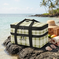 Sac isotherme double couche Aloha Collection, imprimé personnalisé Hawaïen Palaka, grand format extensible, pour transport de plats chauds