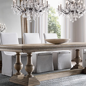 Phong Cách Mộc Mạc Nhiệm Vụ Nặng Nề Nhà Bàn Ăn Đặt Gỗ Hình Chữ Nhật Nhà Ăn Đồ Nội Thất Phòng 12 Chỗ Ngồi Bàn Ăn - Product Image 3