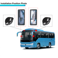 AHD Kamera Ganda, Kamera Kendaraan DVR Sistem 12.3 Inci IPS Layar Split E-side Monitor Spion untuk Tugas Berat Truk Bus