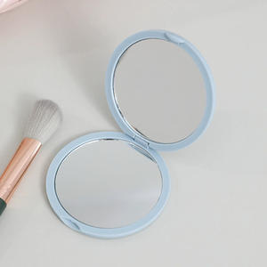 Mini espejo de doble cara de forma redonda de plástico plegable portátil logotipo personalizado espejo plegable acrílico de forma redonda promocional - Product Image 2