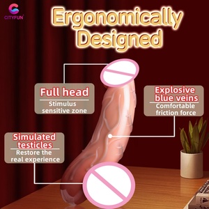 Vibrador CITYFUN de 6 Pulgadas con Doble Vibración, Cabezal Calefactor, Varita de Masaje de Silicona, Pene Realista con Glándulas y Testículos - Product Image 4