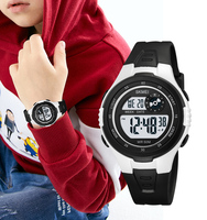 Jam tangan jelly silikon anak, jam tangan digital kartun pelangi lampu LED mode 2280 untuk anak remaja perempuan