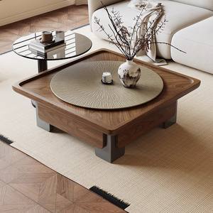 Juego de Mesa de Centro de Madera Maciza Retro Sun Goddess, Color Nogal, Estilo Nórdico, Muebles para Sala de Estar - Product Image 2