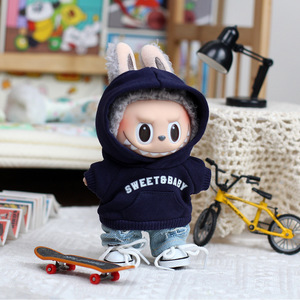 Vêtements pour poupée Labubu, sweat-shirt à capuche avec oreilles de lapin pour poupée en vinyle, accessoires pour porte-clés, unisexe, 8-13 ans - Product Image 1