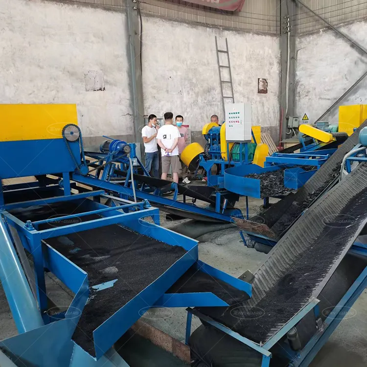 Tyre Recycling Machine Tire Cutter Rubber Crusher Granulator Rubber And Steel Recycle Plant From Scrap Tyre
