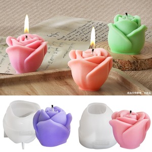 新しい3Dフラワーシリコンキャンドル型手作りローズフラワーソーププラスターチョコレートベーキングモールドバレンタインデー用デコレーションギフト - Product Image 2