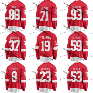 Dropshipping Herren Besticktes Eishockey-Trikot Rot Kane Larkin Seider Eishockey-Uniform - Product Image 1