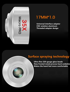 Lente macro profesional de teléfono móvil de nivel Maestro 35X HD lente externa para disparar Pestañas/insectos/accesorios/joyería - Product Image 6