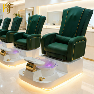 Fauteuil de pédicure avec éclairage LED, <span class=keywords><strong>blanc</strong></span>, mobilier de salon de spa pour les pieds, stations de <span class=keywords><strong>manucure</strong></span> et pédicure en céramique et plastique - Product Image 1