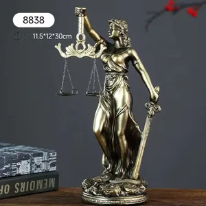 Statuette en polyrésine, déesse Thémiès en bronze, figurine personnalisée de la déesse grecque de la justice avec balance, décoration pour cabinet d'avocats - Product Image 6