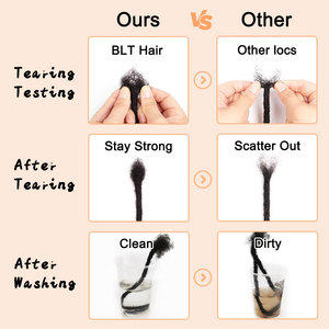 BLT 0.8cm di spessore di capelli vergini grezzi due pietre Twist Dreadlock extension capelli umani morbidi e capelli stretti Loc extension - Product Image 5