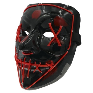 Miedo Cosplay LED <span class=keywords><strong>traje</strong></span> V <span class=keywords><strong>purga</strong></span> máscara EL cable de luz de la mascarilla para Festival de Halloween fiesta - Product Image 4