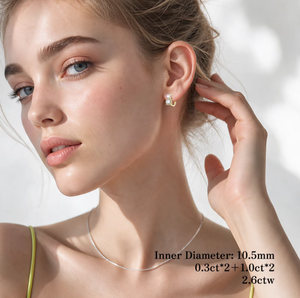 S925 Silver <b>Earring</b> Mossanite Diamond Jewelry D Color GRA Certificate VVS Clarity 1.2cttw 2.6cttw Round Cut Moissanite <b>Earrings</b> - Product Image 3