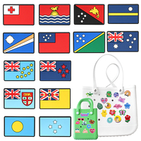 Breloques de chaussures en PVC souple pour sabots, motifs drapeaux de pays du monde entier, accessoires de vente en gros, breloques internationales