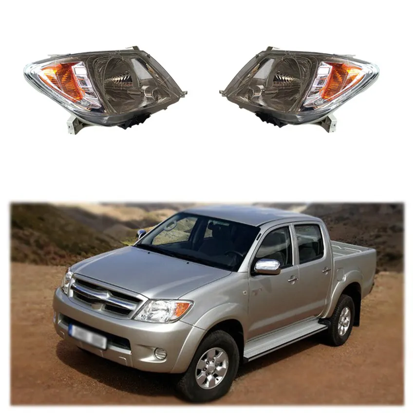 Toyota Hilux Vigo 2004-2008 far R 8-0-0k090 L 81170-0k090 için otomatik kafa lambası halojen ışıkları