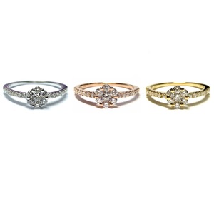 Chine Vente en gros Bijouterie fine Conception OEM 18k Or jaune massif Haute qualité Diamant véritable Pave Bagues de fiançailles pour femmes - Product Image 4