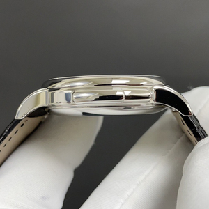 Reloj Mecánico de Vestir Vintage para Hombre, Caja Redonda Plateada, Correa de Cuero de Cocodrilo Negro, Segundero Pequeño, Elegante y Formal - Product Image 5