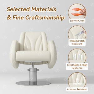 Silla de Barbería Minimalista con Diseño Patentado Turri, Silla Giratoria 360° para Maquillaje, Muebles de Salón, Sillas de Barbería - Product Image 3