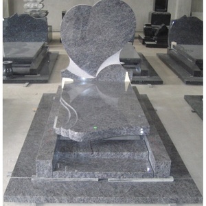 Monument funéraire en granit naturel, sculpture de cœur simple de style européen moderne, avec des motifs de tombes modernes - Product Image 2
