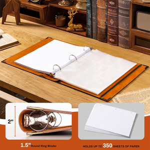 2025 Chất Lượng Cao PU Sinh Viên Da <span class=keywords><strong>3</strong></span>-<span class=keywords><strong>Ring</strong></span> Chất Kết Dính Phù Hợp Vòng Mềm Bìa Loose-Leaf Chất Kết Dính Lưu Trữ Thư Mục Tập Tin - Product Image 2