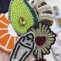 Patchs en tissu brodés de strass faits à la main, écologiques, forme personnalisée pour chaussures, sacs, chapeaux, vêtements
