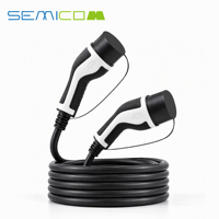 Nouveau câble de charge pour véhicule électrique Semicom Type 2 vers Type 2 16A 3.5KW avec connecteurs mâle/femelle pour rétrofit/mise à niveau