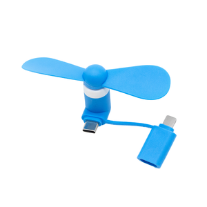 Factory Wholesale 2-in-1 3-in-1 Portable Mini USB Fan Custom Logo Personalized for iPhone Type-C Mobile Promotional Gadget