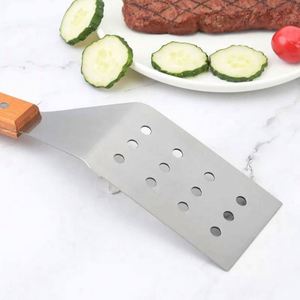 Kitchen <b>Tools</b> Japanese Cuisine Steak Spatula Stainless Steel Wood Handle Frying Spatula Teppanyaki Spatula - Product Image 3