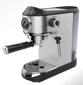 Máquina de café expresso profissional da china, máquina de café cafetera italiana espressousb com batedor de leite